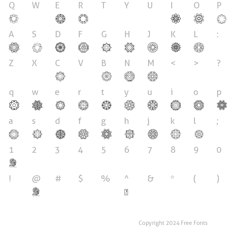 Character Map of FOTOGRAAMI - ZKHAREF 4 Regular