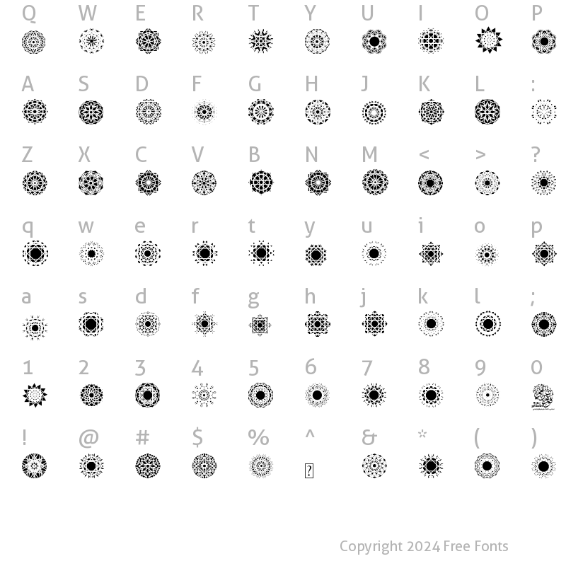 Character Map of FOTOGRAAMI-ZKHAREF Regular