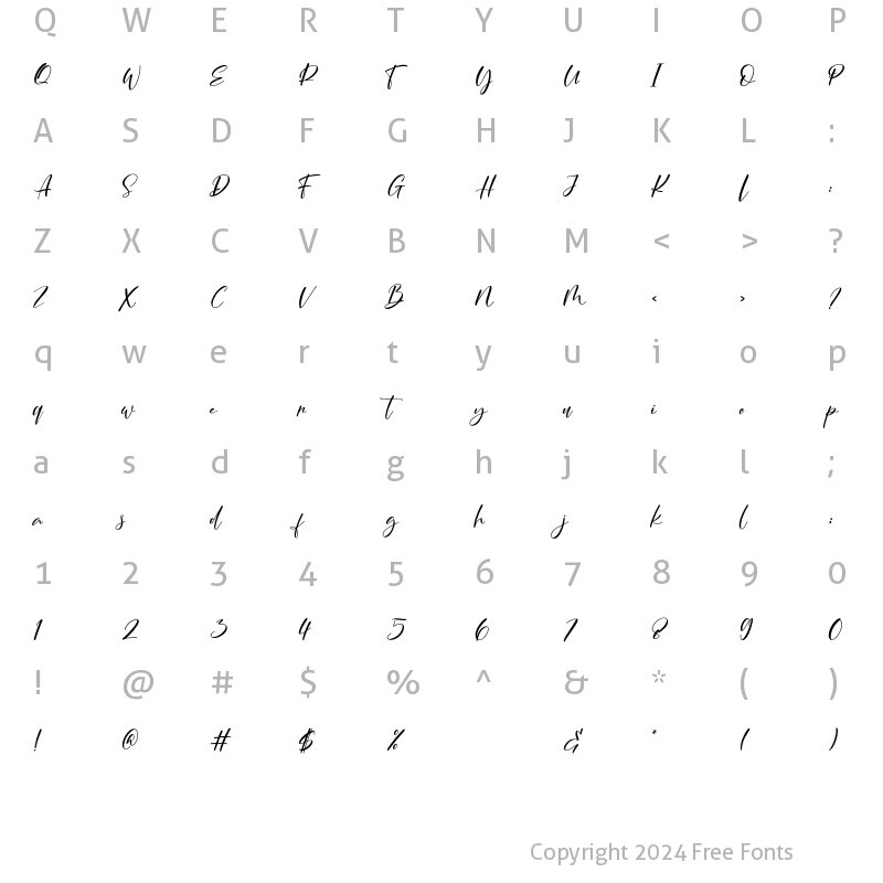 Character Map of Foundation Regular