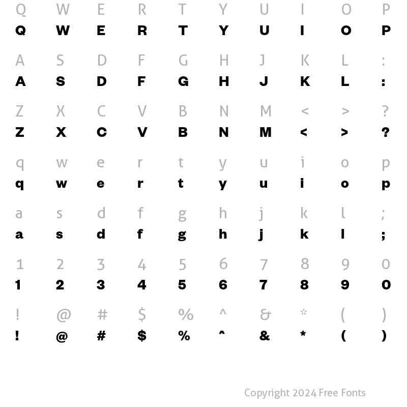 Character Map of Founders Grotesk Bold