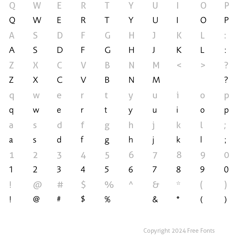 Character Map of FoundrySans Book Regular