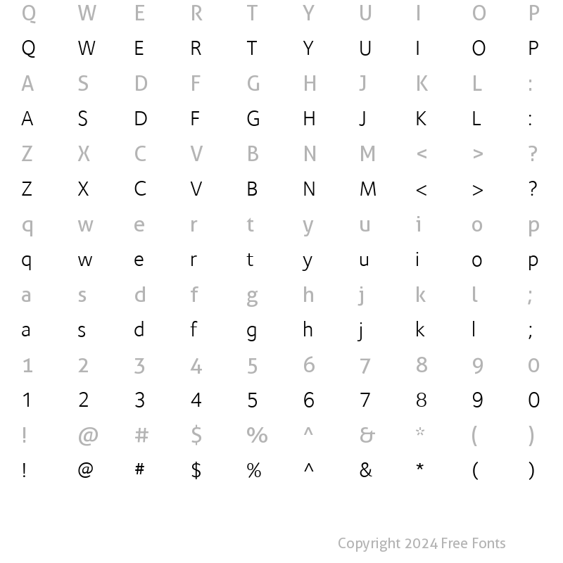 Character Map of FoundrySterling-Book Regular