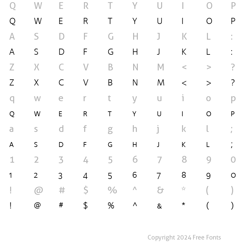 Character Map of FoundrySterling-BookExpert Regular