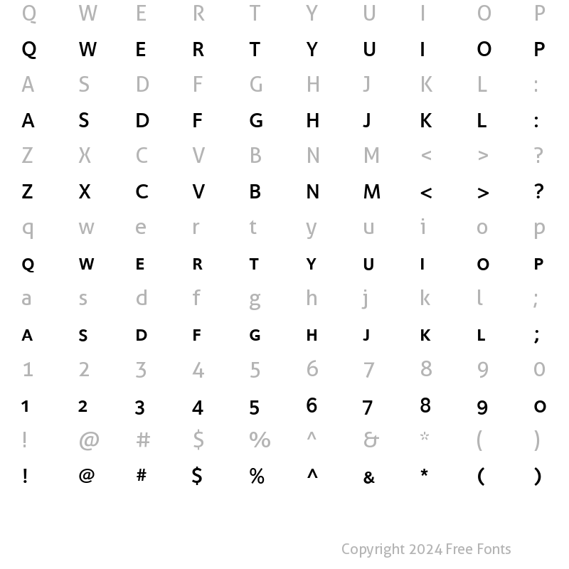 Character Map of FoundrySterling-DemiExpert Regular