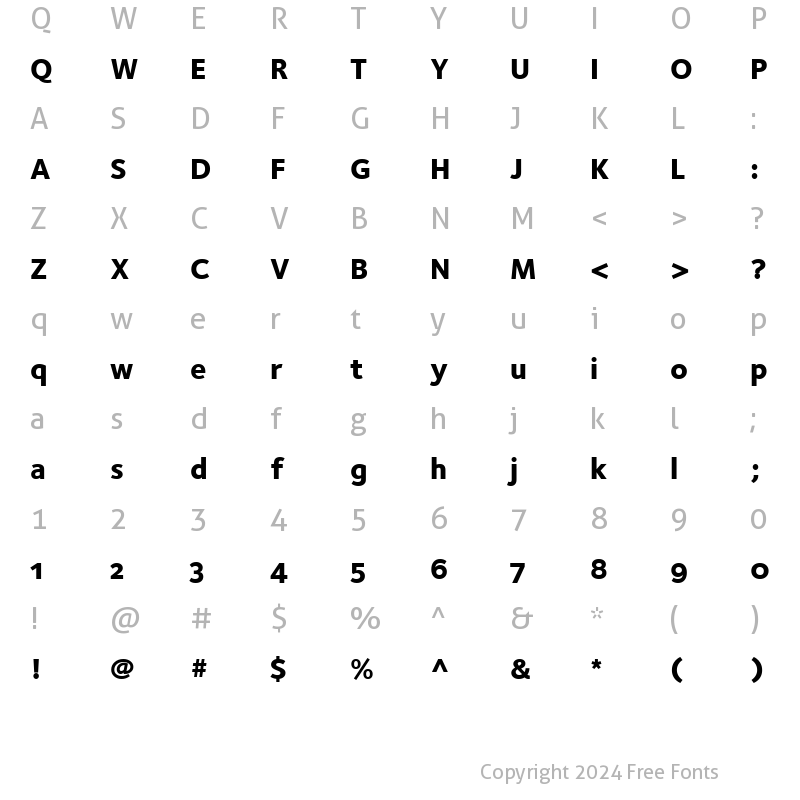 Character Map of FoundrySterling-ExtraBoldOSF Regular