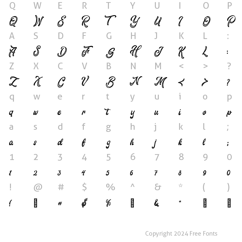 Character Map of Fountain Rough