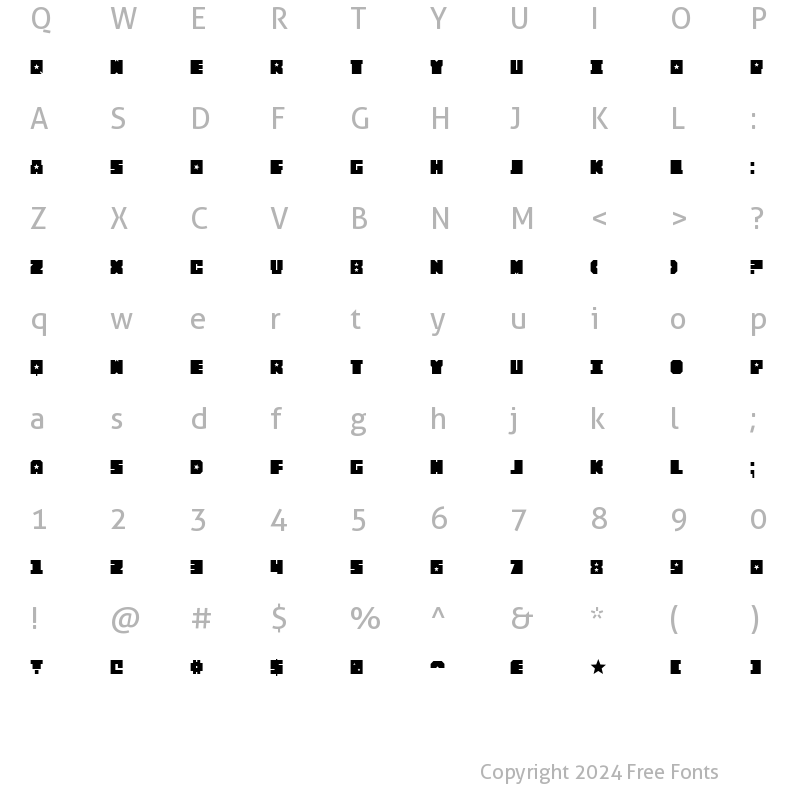 Character Map of FourJuly Regular