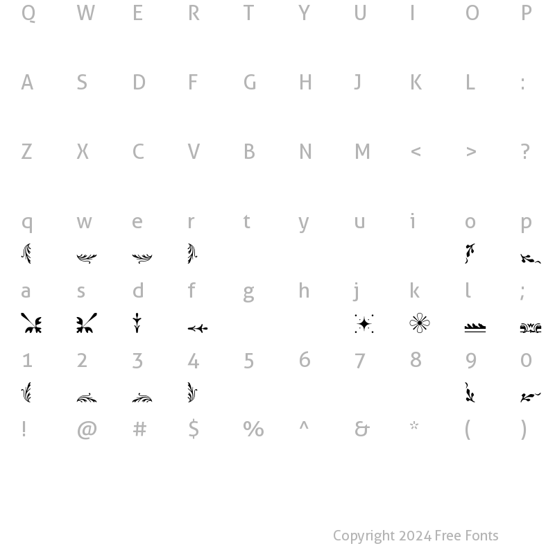 Character Map of Fournier MT Ornaments Regular