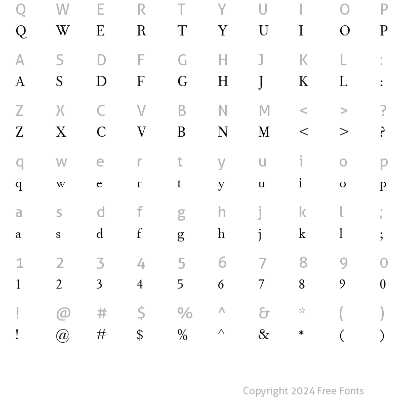 Character Map of FournierMTTallCaps Roman