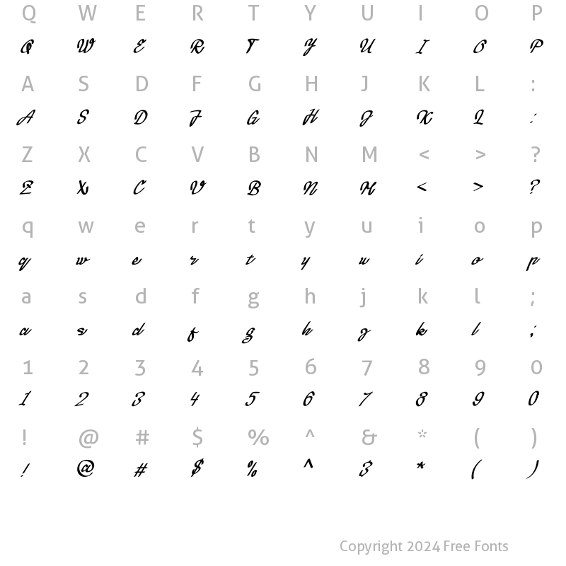 Character Map of FOURR Regular