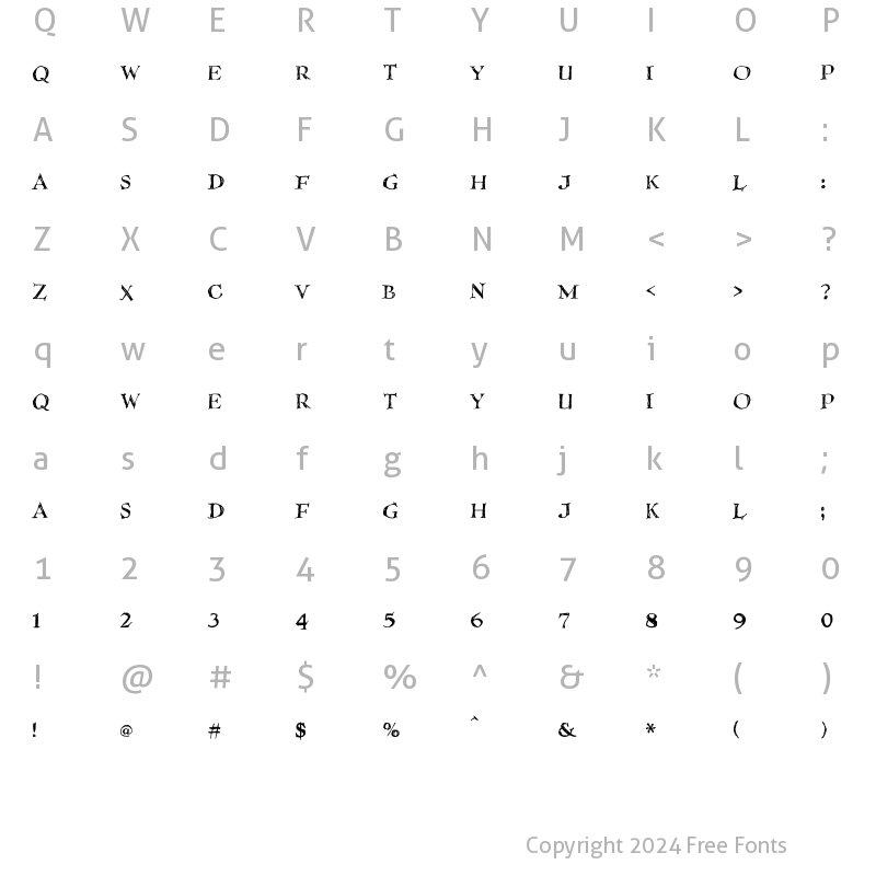 Character Map of FourScoreTitling Regular