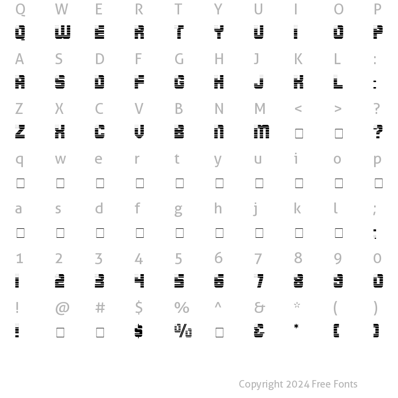 Character Map of Fourth Display Caps SSi Regular