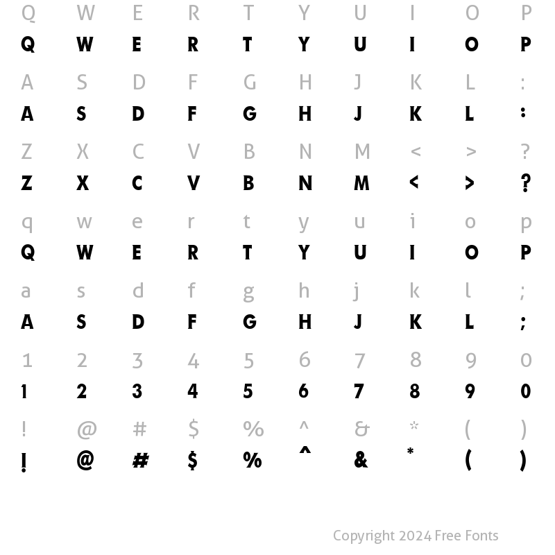 Character Map of Fouster press Regular