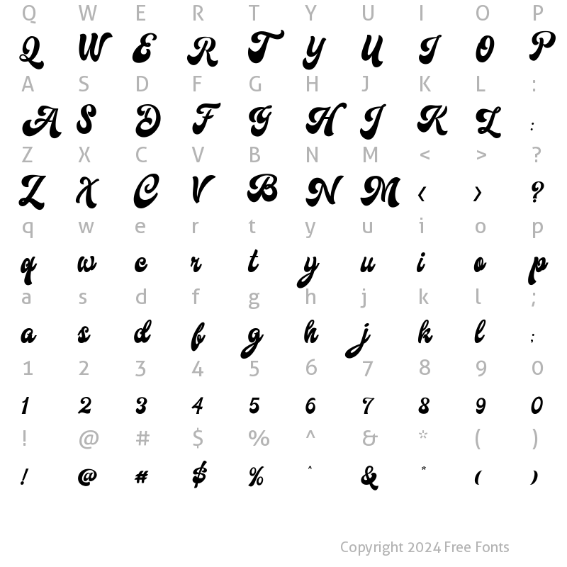 Character Map of Fouster Regular