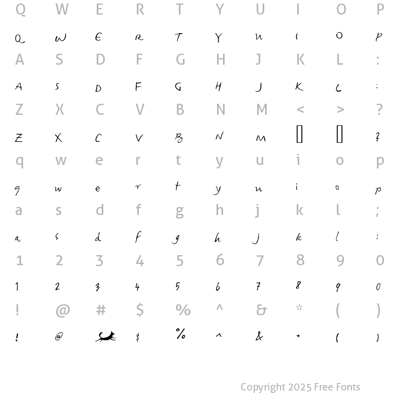 Character Map of Foxjump Regular