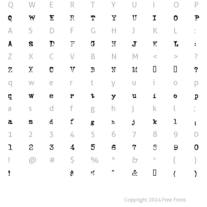 Character Map of FoxScript Normal