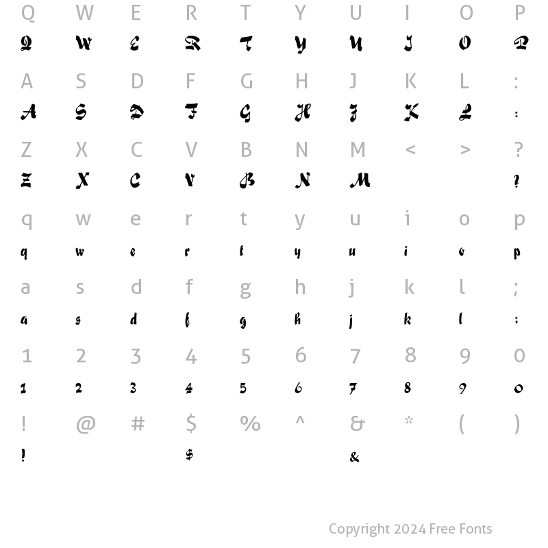 Character Map of FoxScript Regular