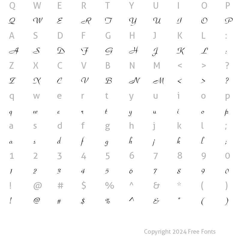 Character Map of Foxtrott Regular