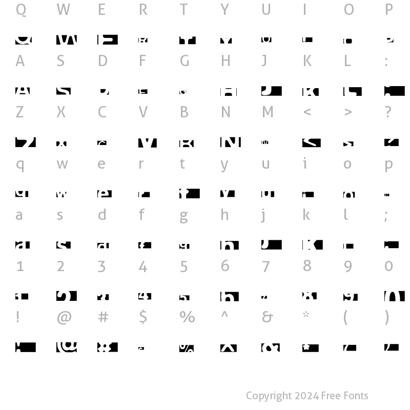 Character Map of FPeep Confused Regular