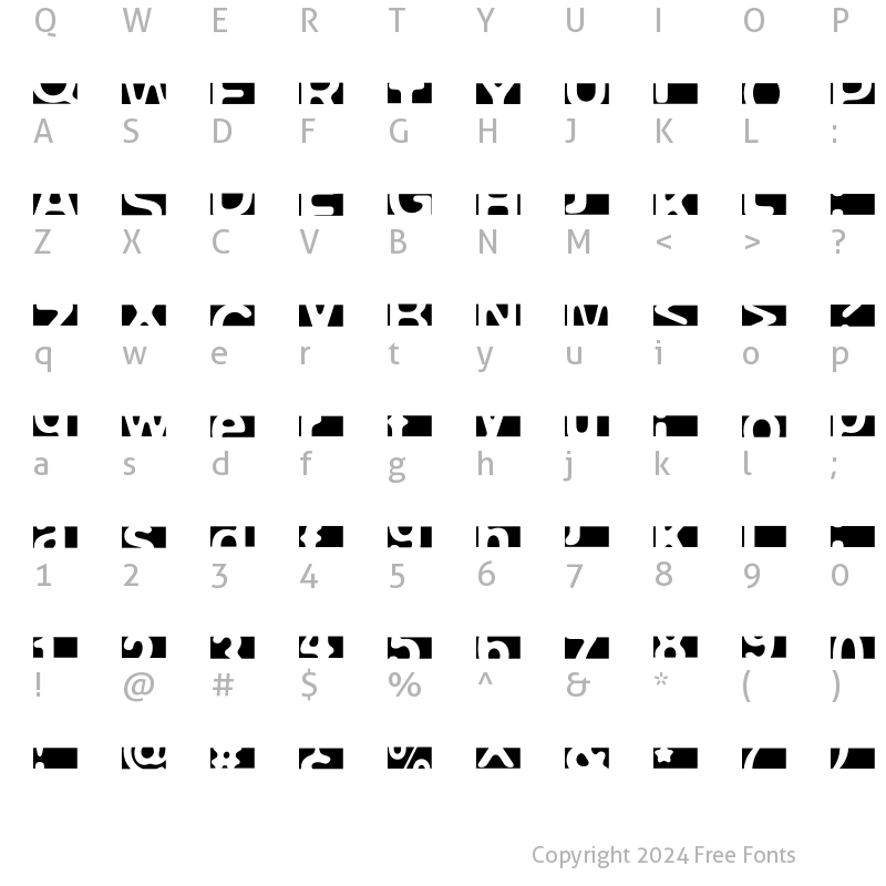 Character Map of FPeep NegativeBig Regular