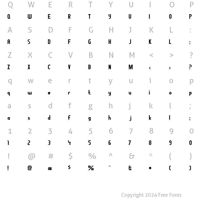 Character Map of Fragile Bombers Regular