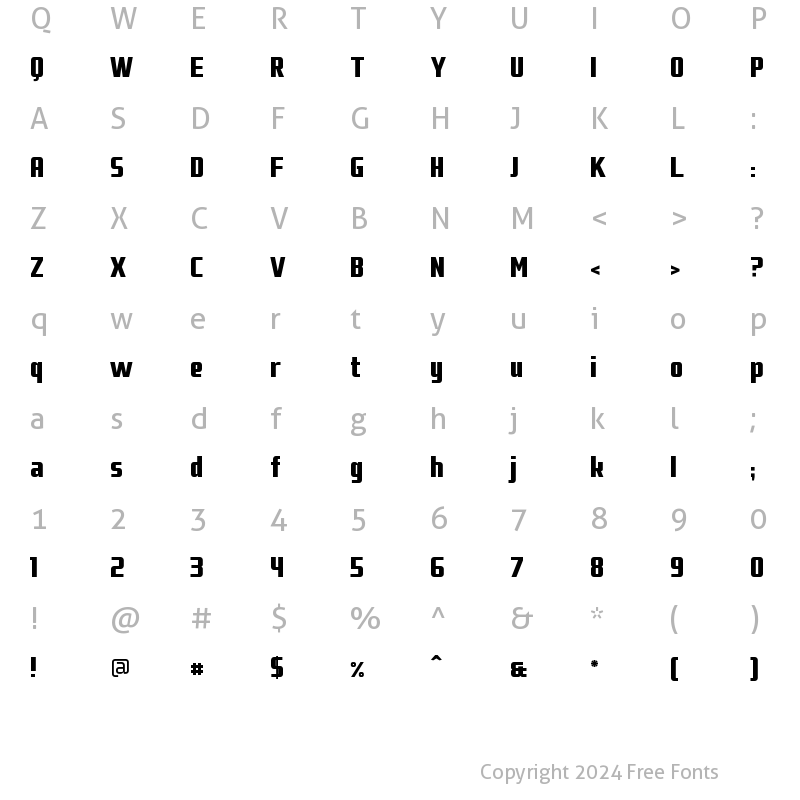 Character Map of Fragma Black