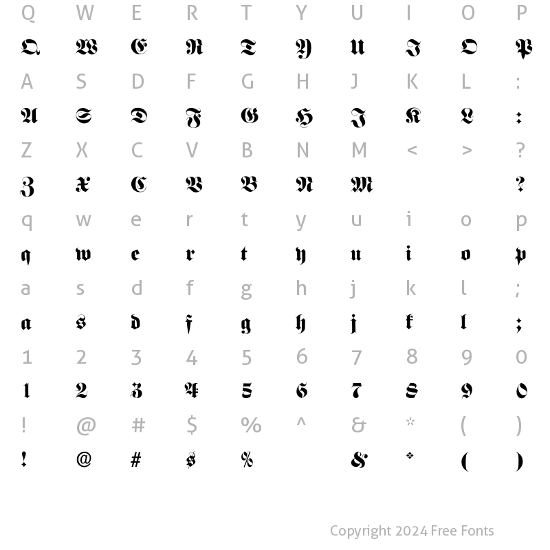 Character Map of FrakturFett Regular