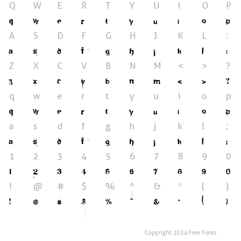 Character Map of Frakturika Regular