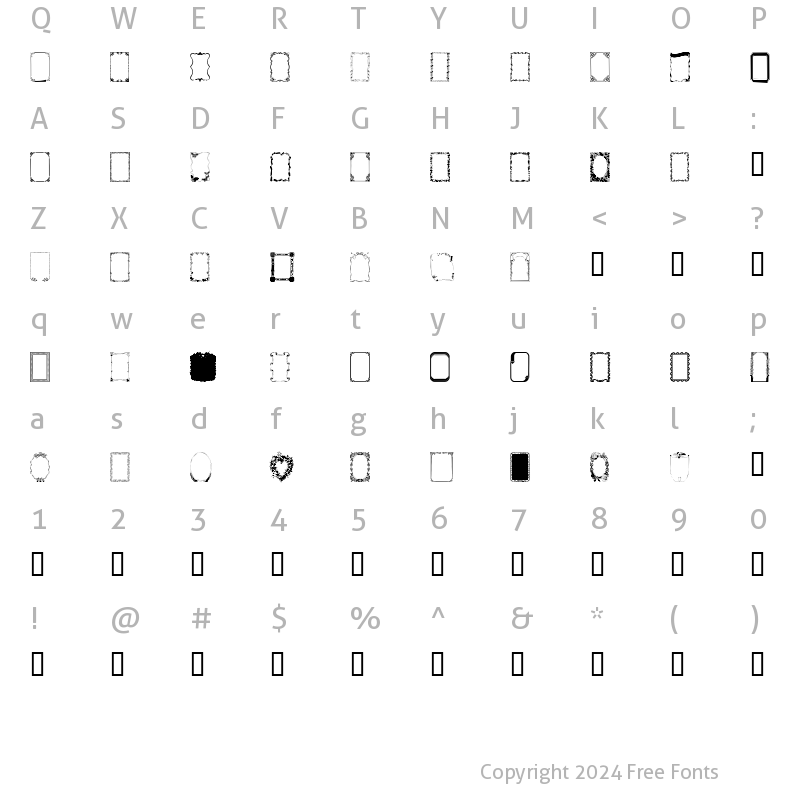 Character Map of Frames1 Normal