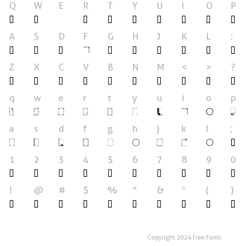 Character Map of FramesAndBordersII Regular