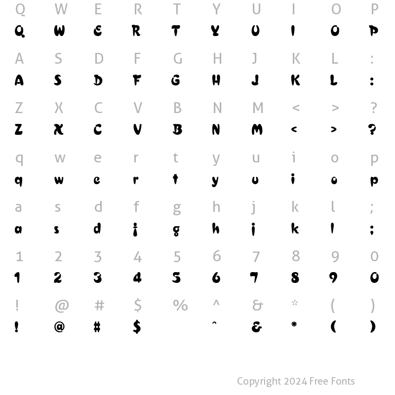 Character Map of Francais Regular