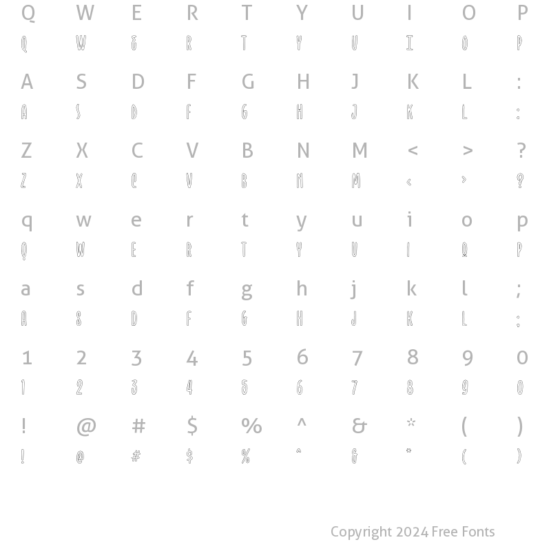 Character Map of Franceur Outline