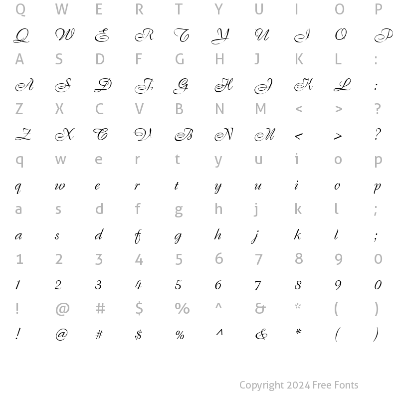 Character Map of FrancineHmk Regular