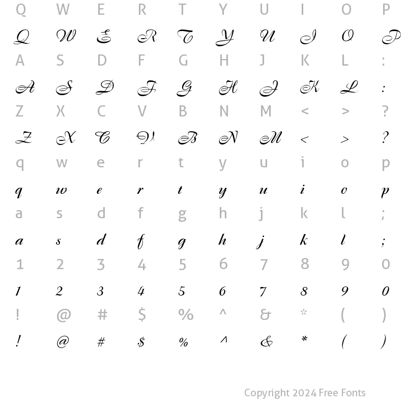 Character Map of FrancineHmkBold Regular