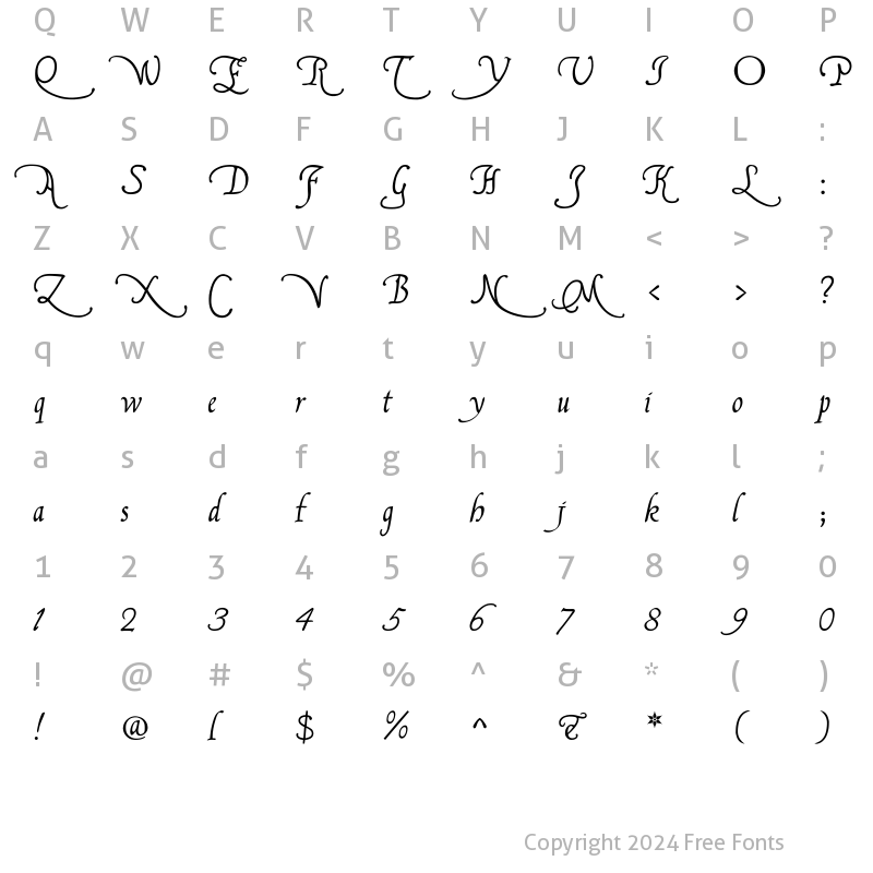 Character Map of Francisco Lucas Briosa Regular