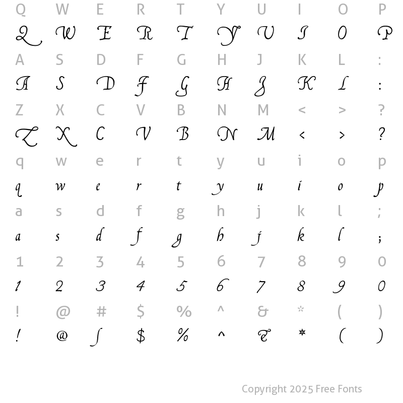 Character Map of Francisco Lucas Llana Regular