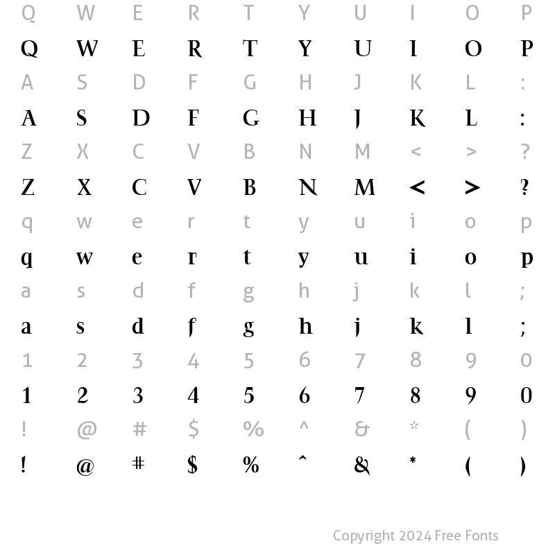 Character Map of FrancoisBold Regular