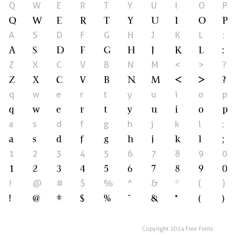 Character Map of FrancoisMedium Regular