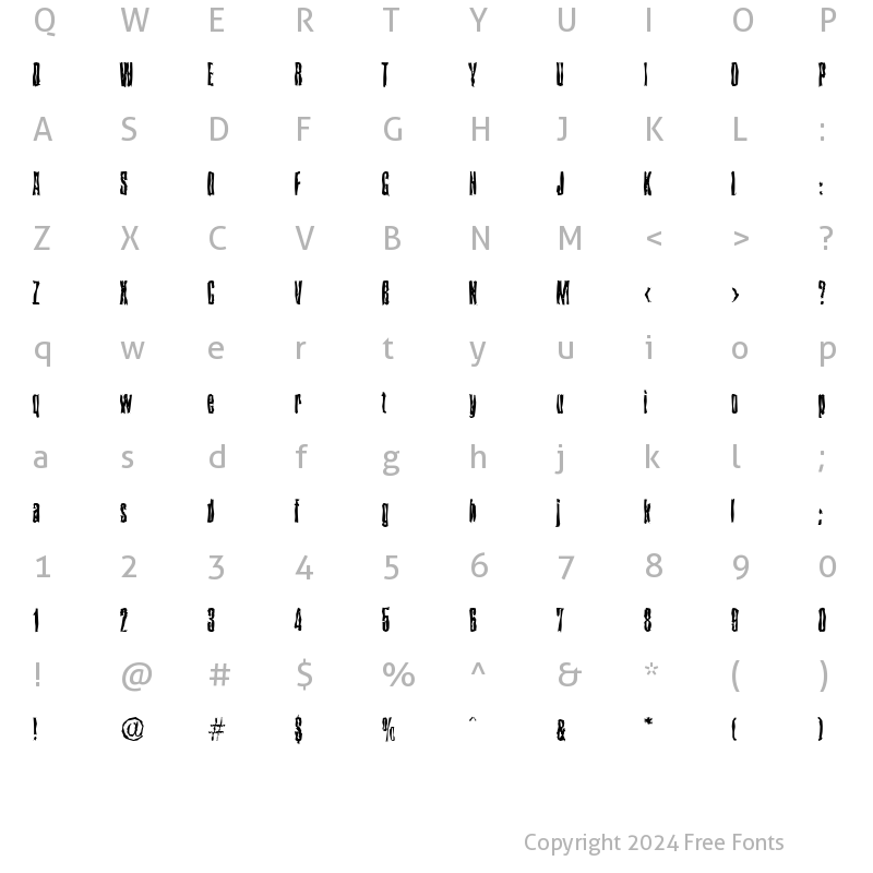 Character Map of FrankBeckerRandom-Light Regular