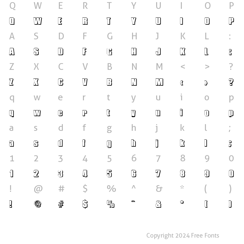 Character Map of FrankBeckerShadow-Heavy Regular