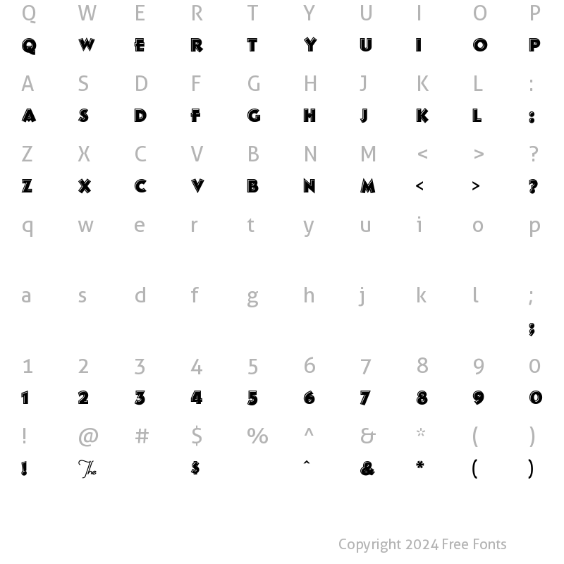 Character Map of Franken's-SteinA Regular