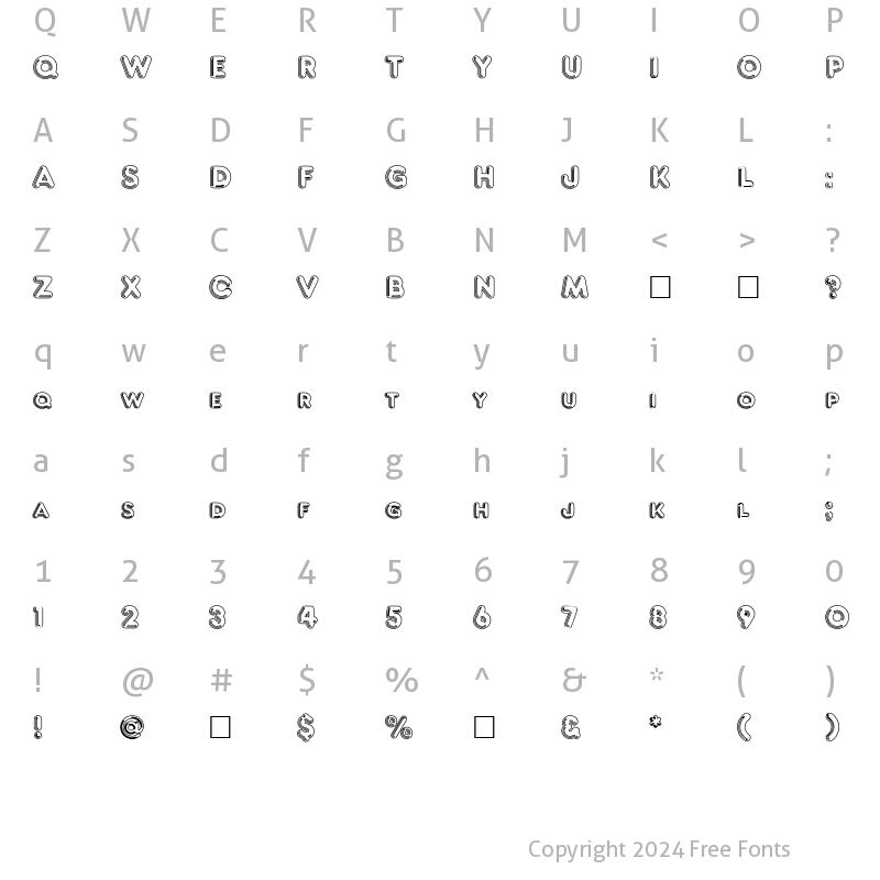 Character Map of Frankfurt Hollow Regular