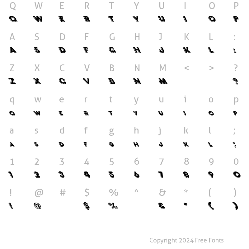 Character Map of Frankfurt Lefty Regular