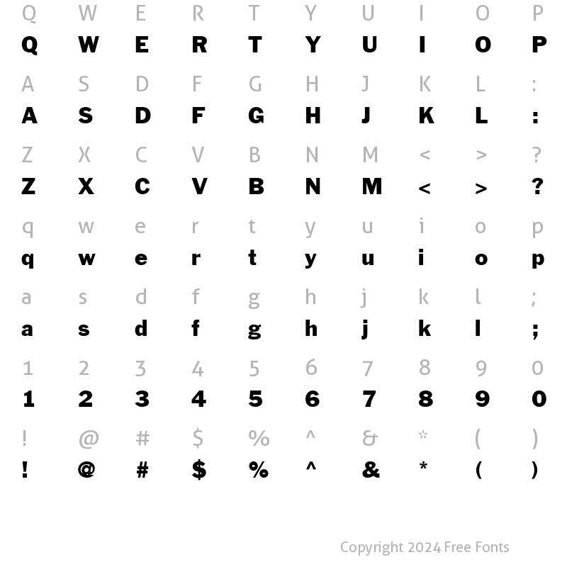 Character Map of Franklin Gothic Medium SSi Regular