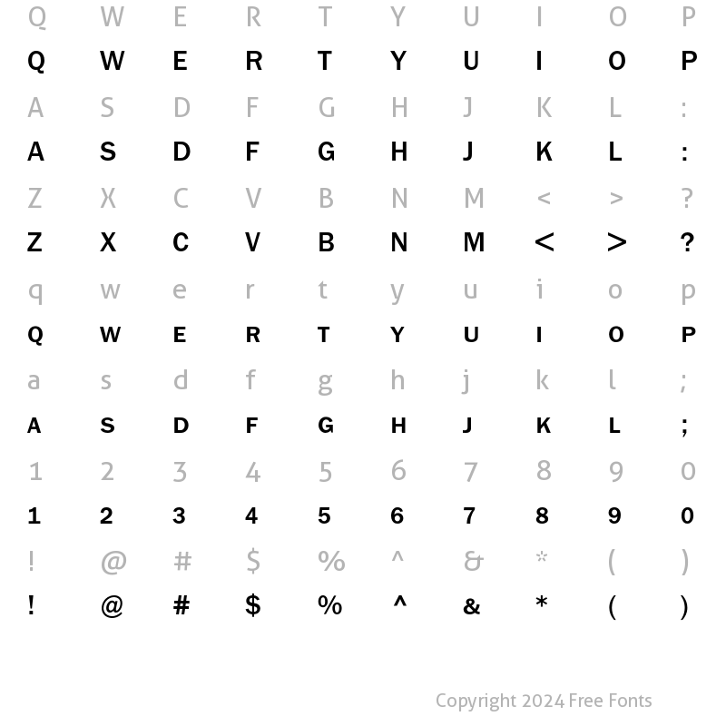 Character Map of Franklin ITC Expert BQ Regular