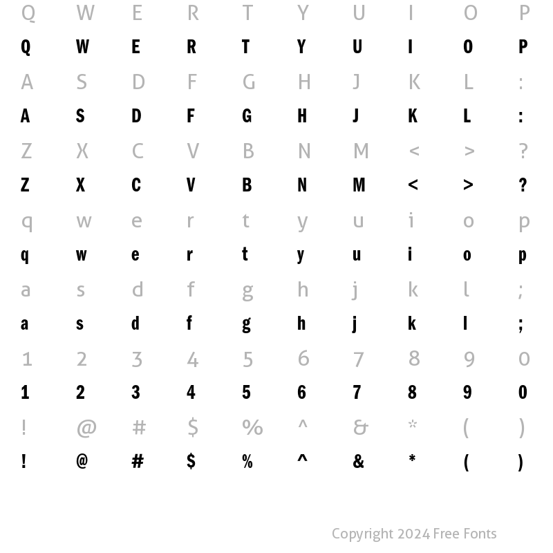 Character Map of FranklinGothicEF DemiComp Regular