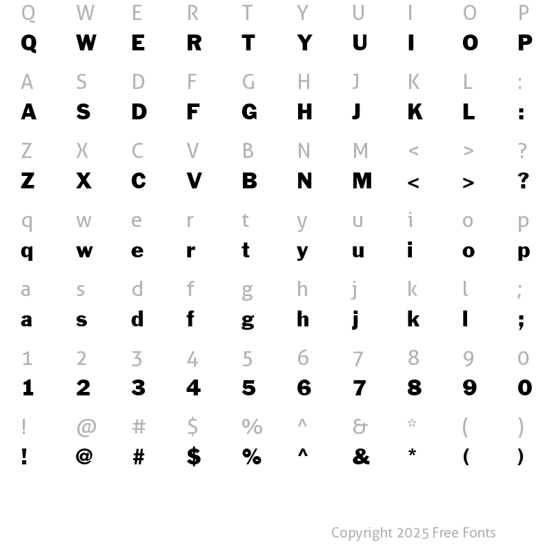 Character Map of FranklinGothicNo.2Roman Roman