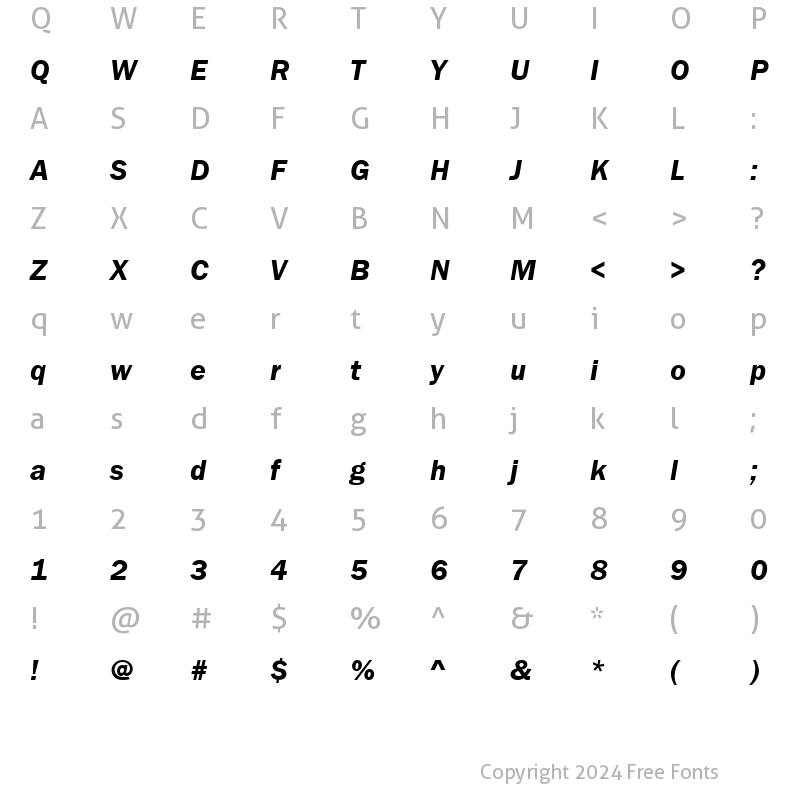 Character Map of FranklinGotItcTEEDem Italic