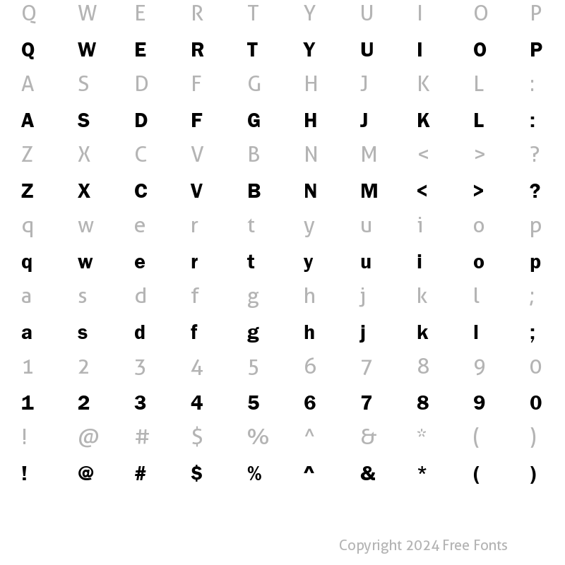 Character Map of FranklinGotItcTEEDem Regular