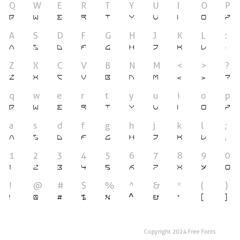 Character Map of Franosch LT Light Regular